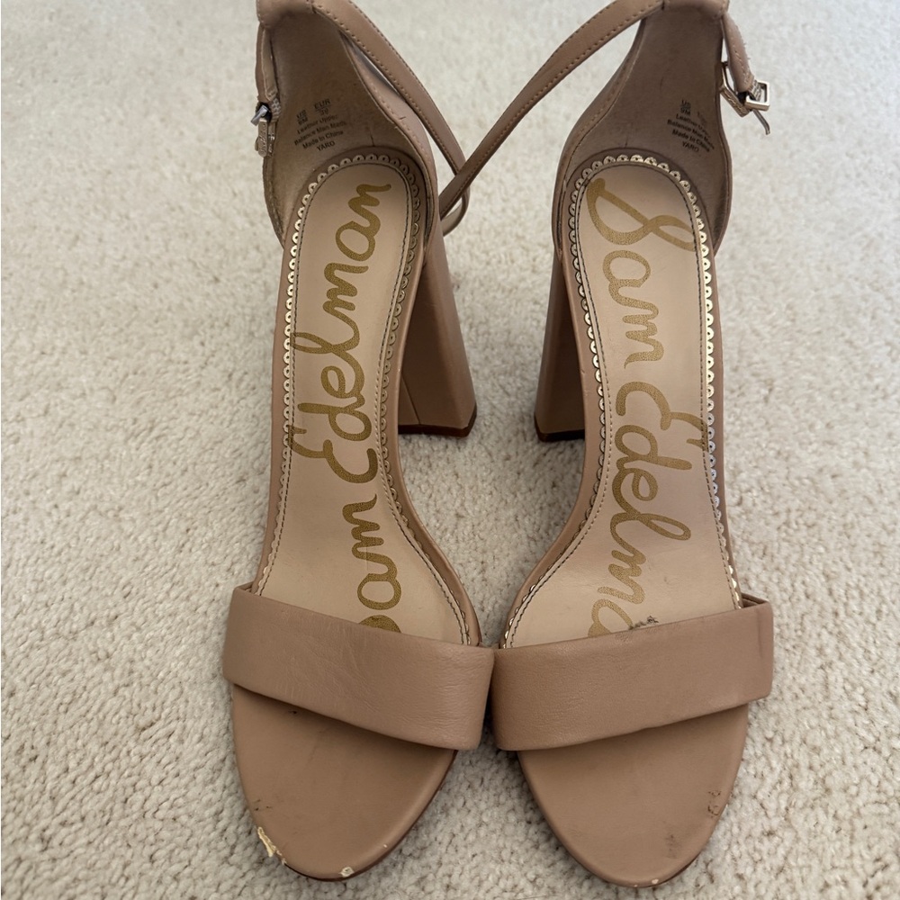 Sam Edelman Tan Heeled Shoes Elegant Design